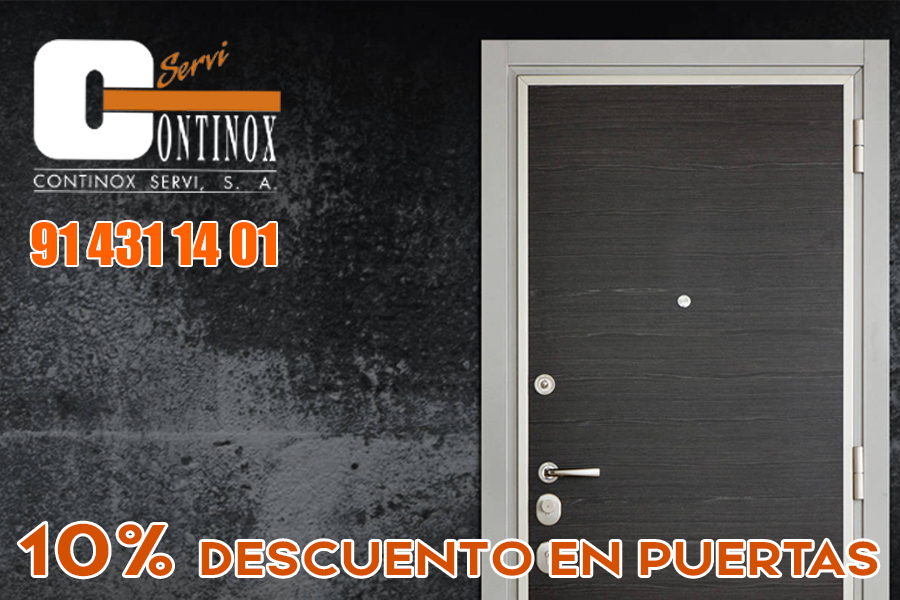 En Febrero, Descuento 10% en Puertas Continox