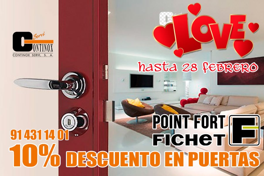 Mes del Amor con Descuento 10% en Puertas Fichet