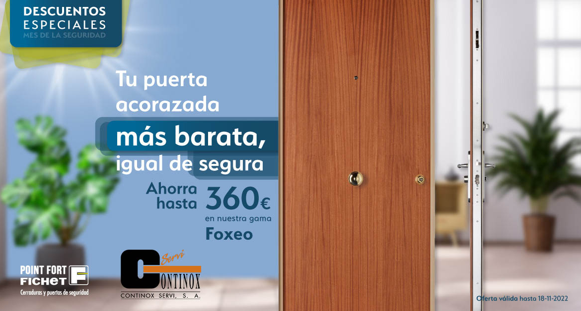 Ahorra hasta 360€ en Puertas Fichet Foxeo