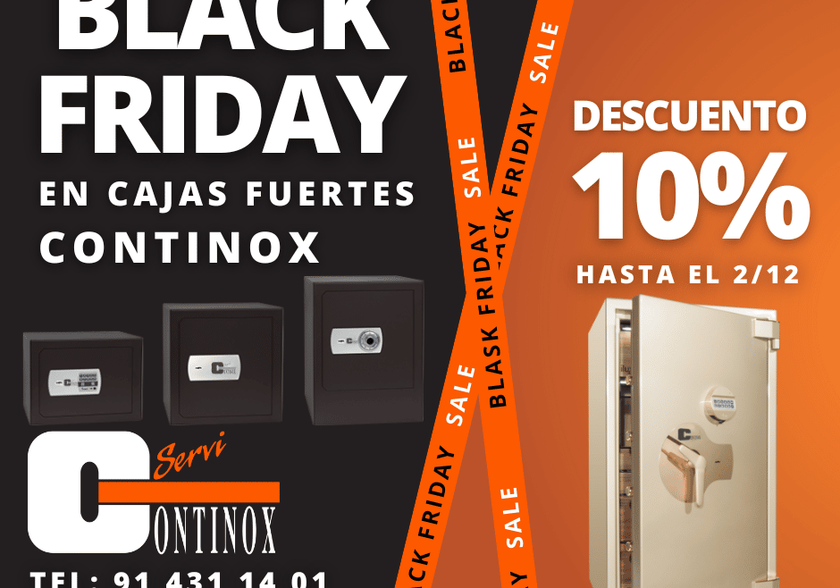 Black Friday en Cajas Fuertes Continox Descuento 10%