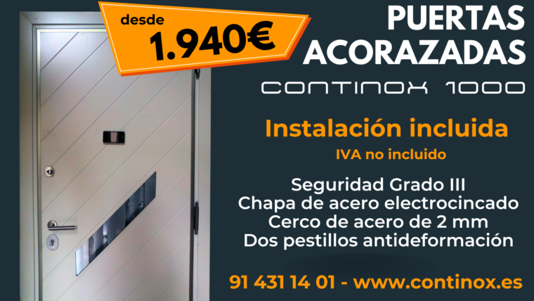 Oferta Puertas Acorazadas Continox 1000 desde 1.940€