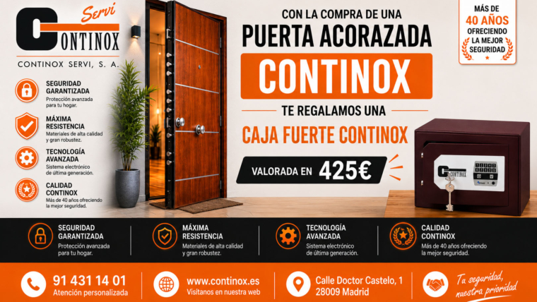 Compra una Puerta Continox y te regalamos una Caja Fuerte